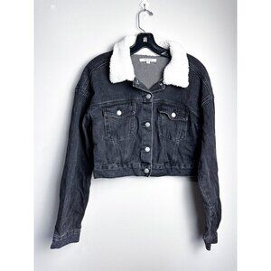 PacSun Black Jean Jacket with White Collar